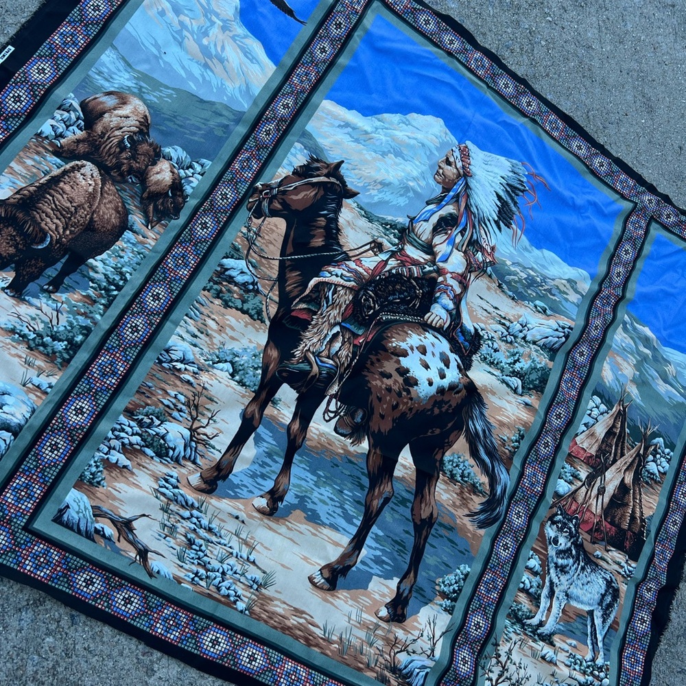 Spring Industries Inc.
Indian Astride Horse/Native American Vintage Fabric Panel